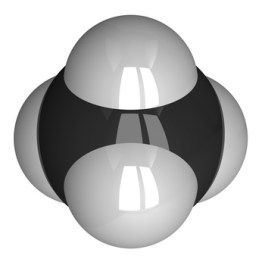 Methane molecule isolated on white